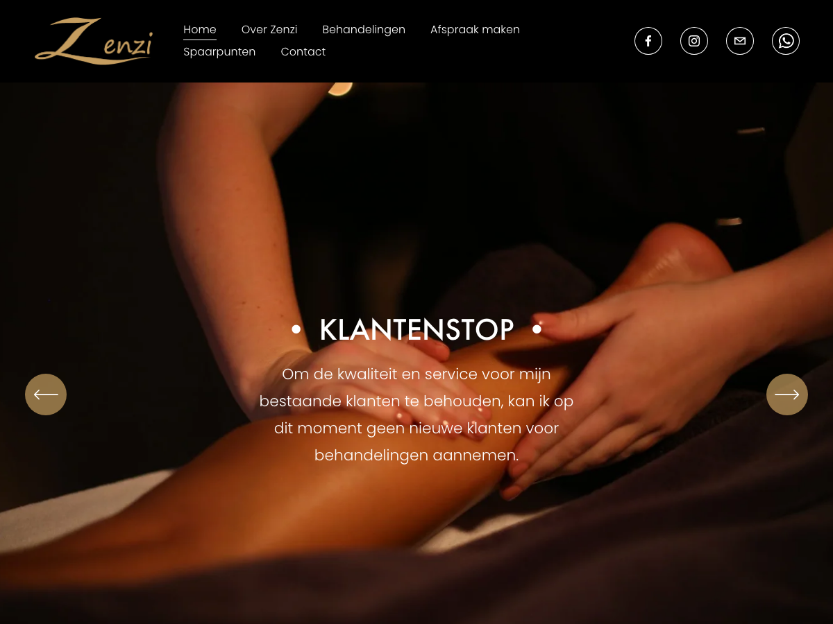 De homepage van zenzibeauty.nl